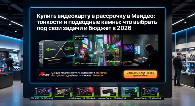 Купить видеокарту в рассрочку в Мвидео: тонкости и подводные камни: что выбрать под свои задачи и бюджет в 2026